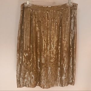 INC gold-sequin skirt